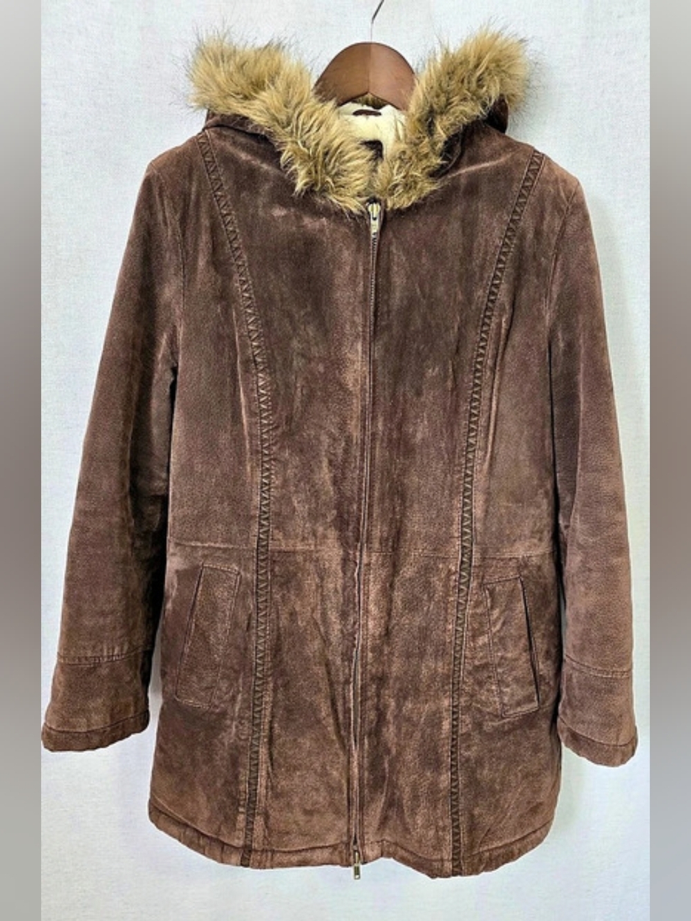 Wilsons Leather Suede Shearling Lined Jacket XL Genuine Leather Vintage Western